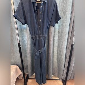 Kate Spade Broome Street denim Wide Leg Jumpsuit Size Large (L)